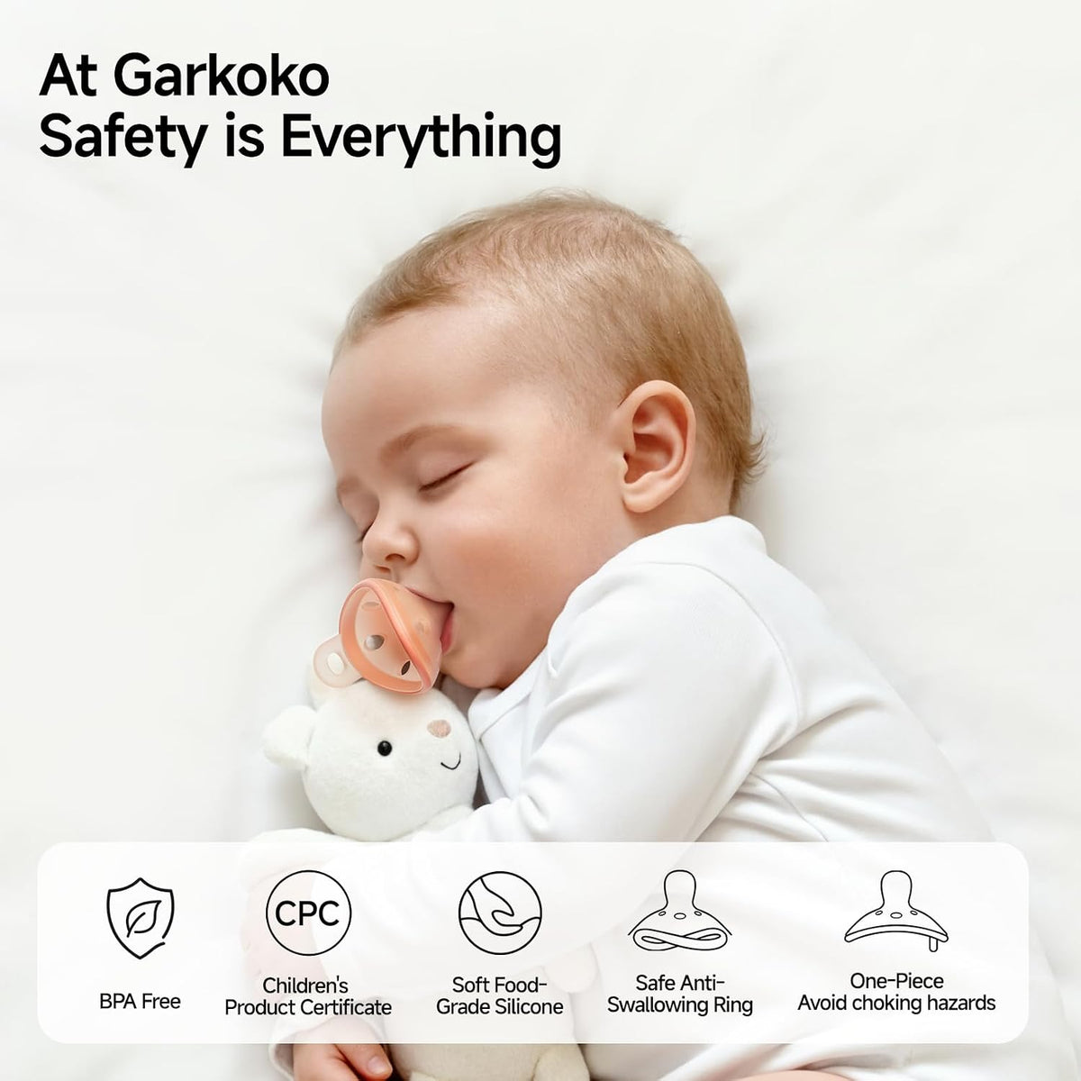 Garkoko Breast-Like Baby Pacifier for Newborns Breastfed Babies 0-6 Months