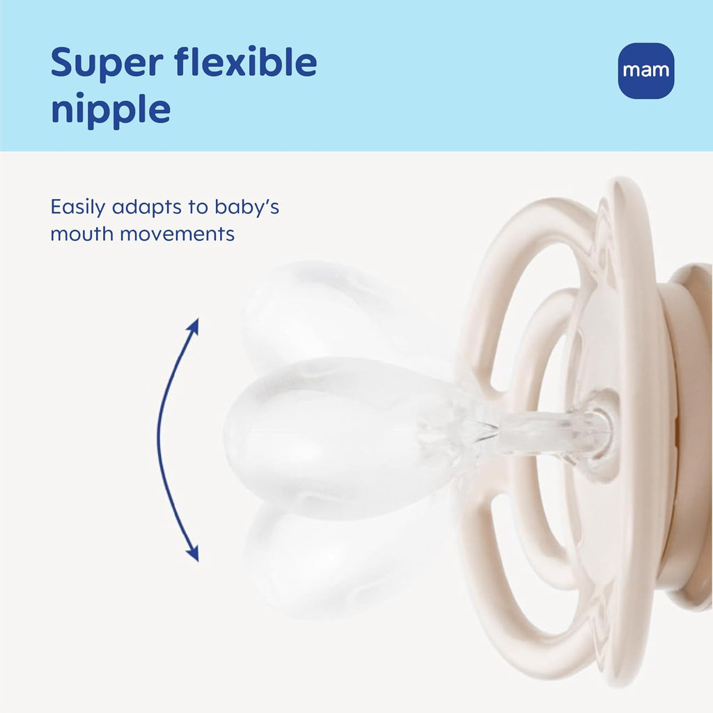 MAM Perfect Baby Premium Pacifier 16+ Months, Extra Thin Nipple, 2 Pack