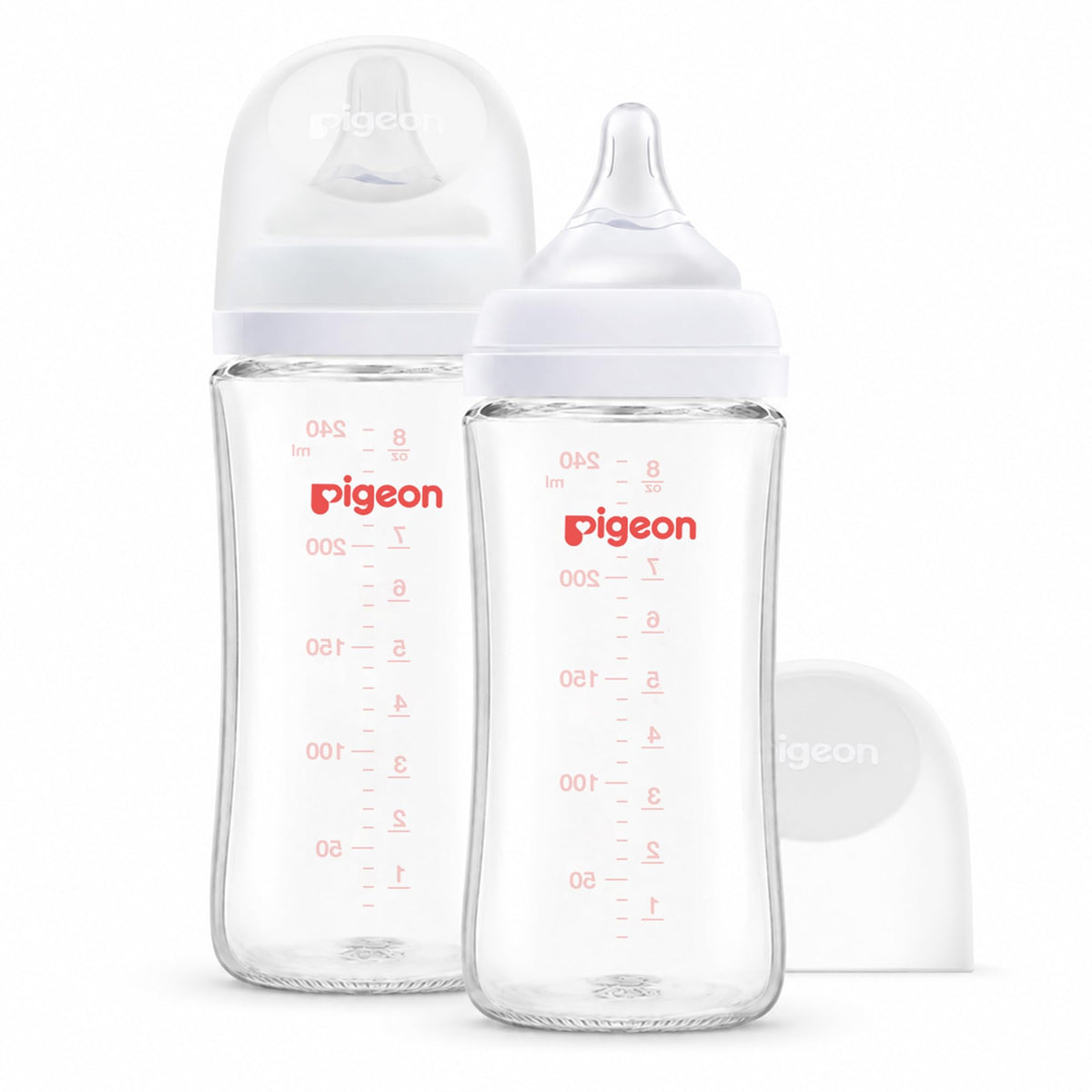 Pigeon Glass Baby Bottles Wide Neck, 5.4 Oz, Pack of 2