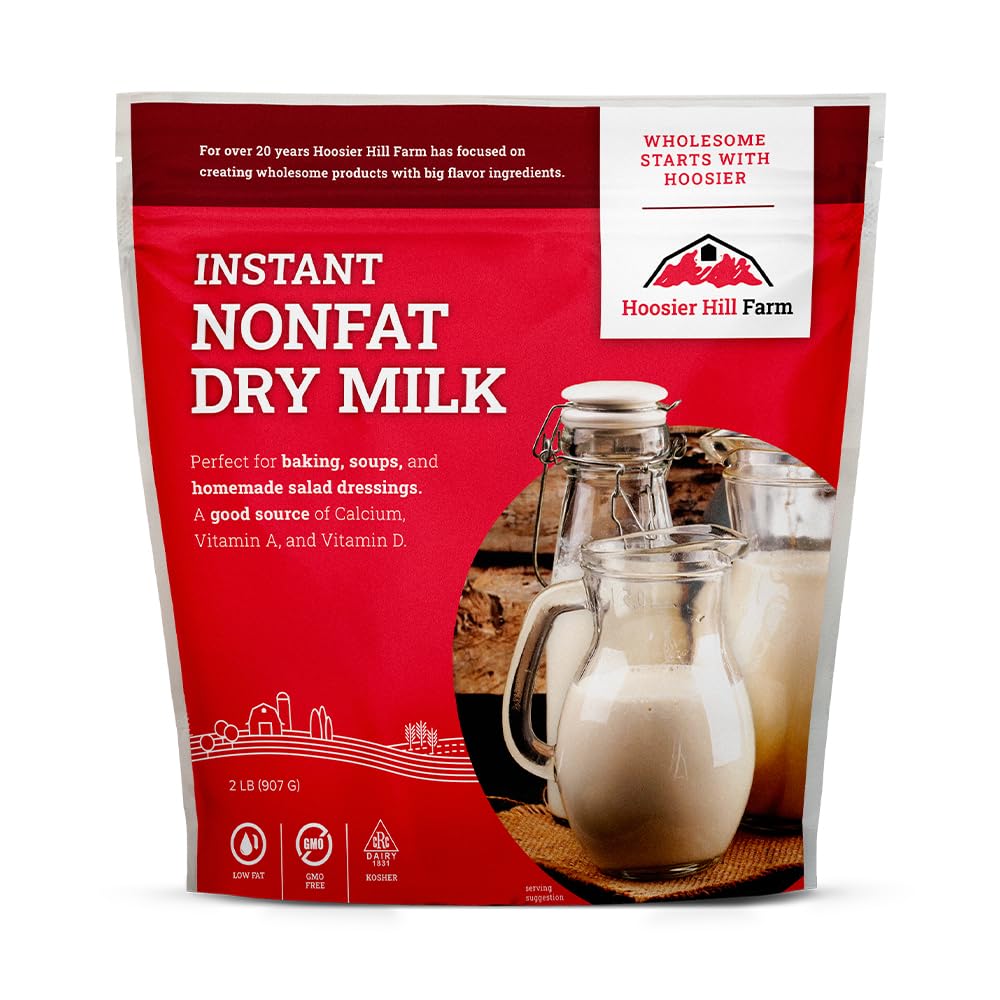 Hoosier Hill Farm Instant Nonfat Dry Milk Powder, 2LB (Pack of 1)