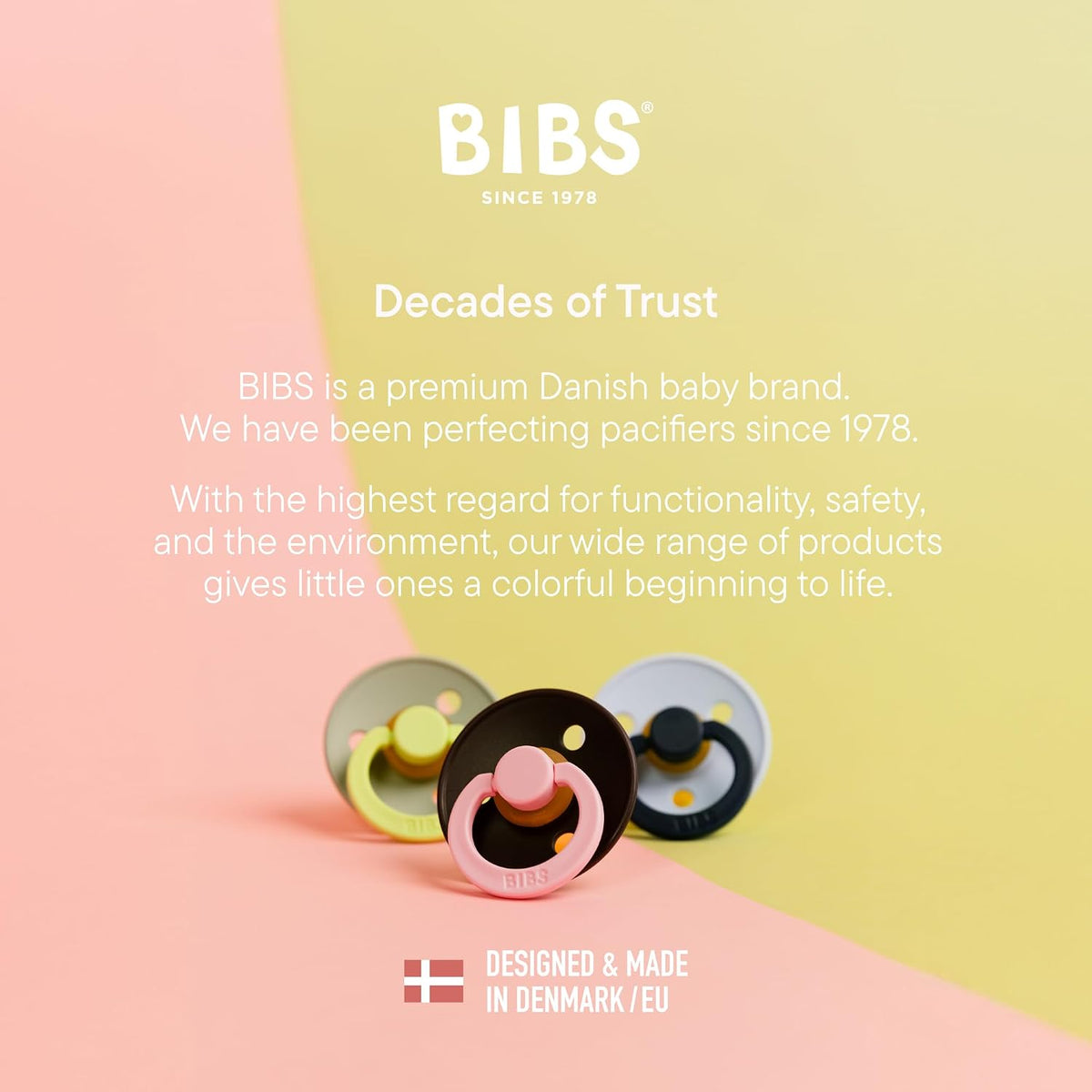 BIBS Colour Fusion Pacifier, 6-18 Months, 2-Pack, Round, Baby Blue/Petrol