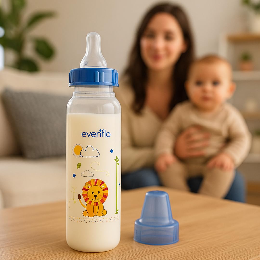 Classic Prints Polypropylene Bottles for Baby, Infant and Newborn - Blue/Green/Teal, 8 Ounce (Pack of 12)