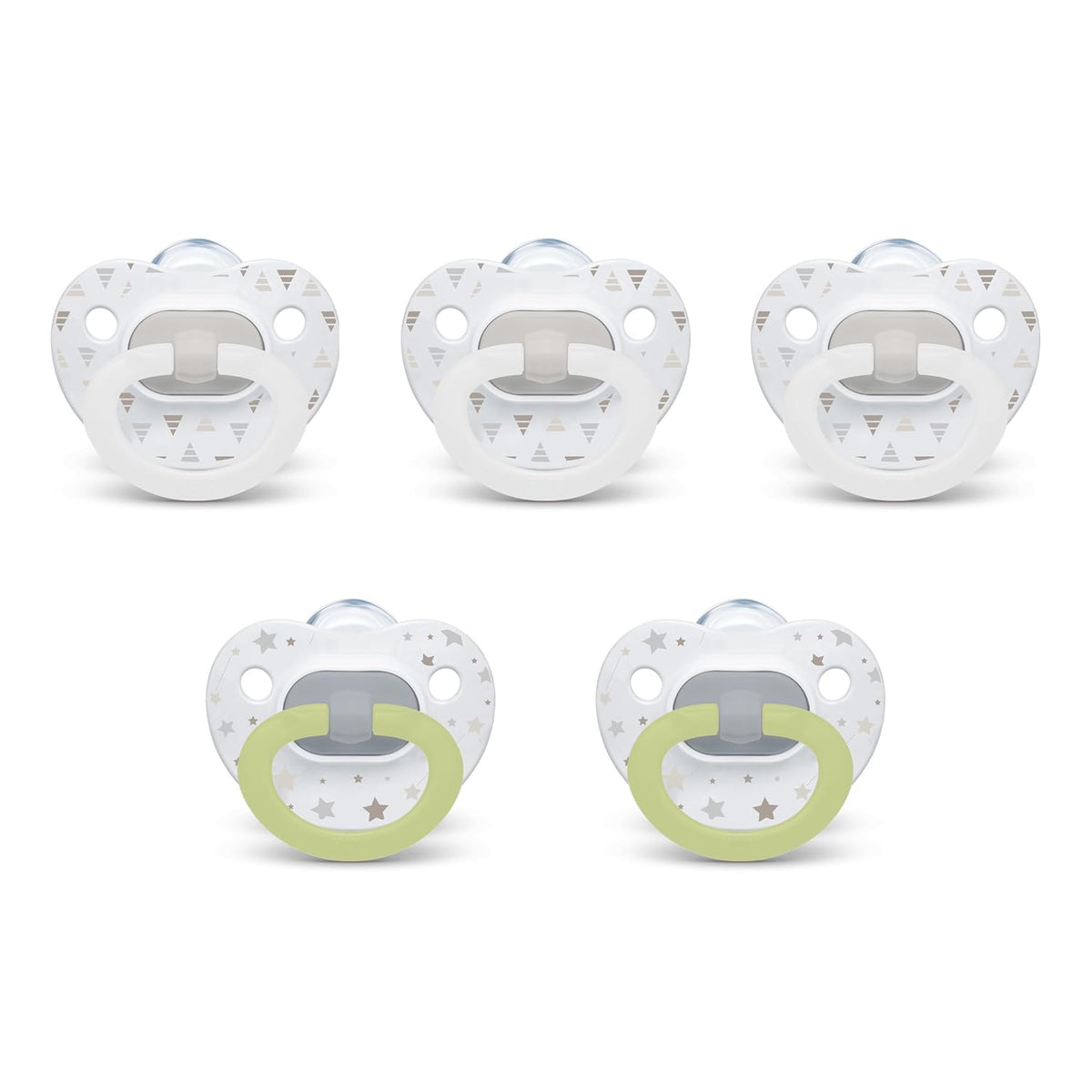 NUK First Choice Classic Orthodontic Baby Pacifier, 0-6 Months Newborn Pacifier, Neutral, Baby Must Haves, 5-Pack