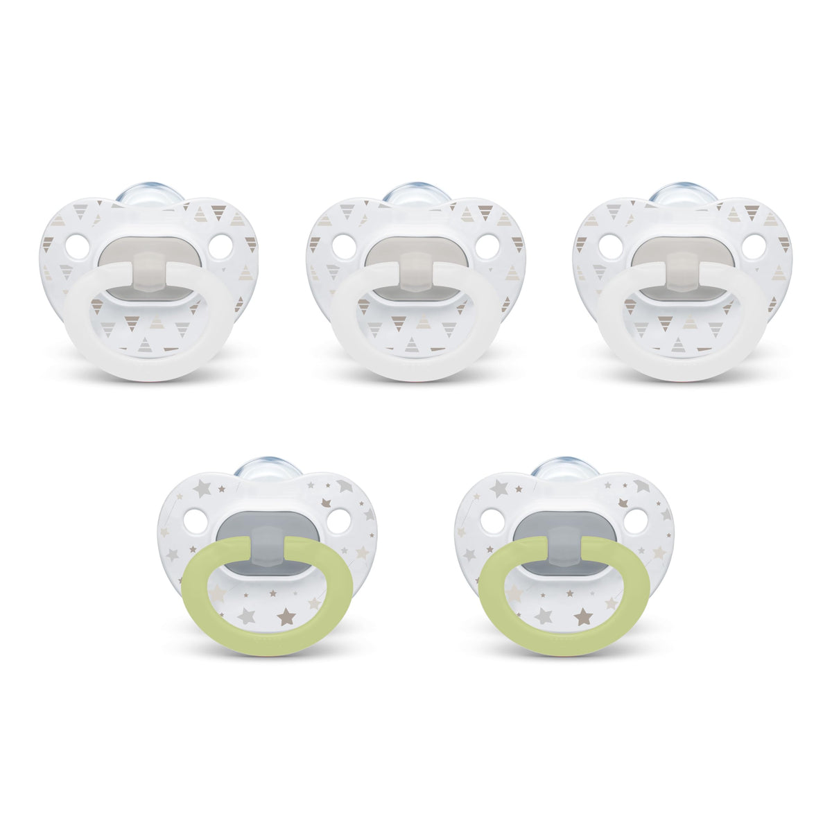 NUK First Choice Classic Orthodontic Baby Pacifier, 0-6 Months Newborn Pacifier, Orange & Pink, Newborn Essentials, 5-Pack