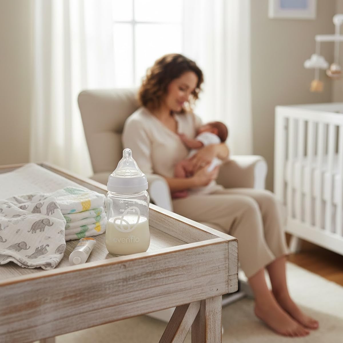 Evenflo Balance+ Glass Wide Neck Baby Bottles, Clear, 6 fl oz, 6 Pack