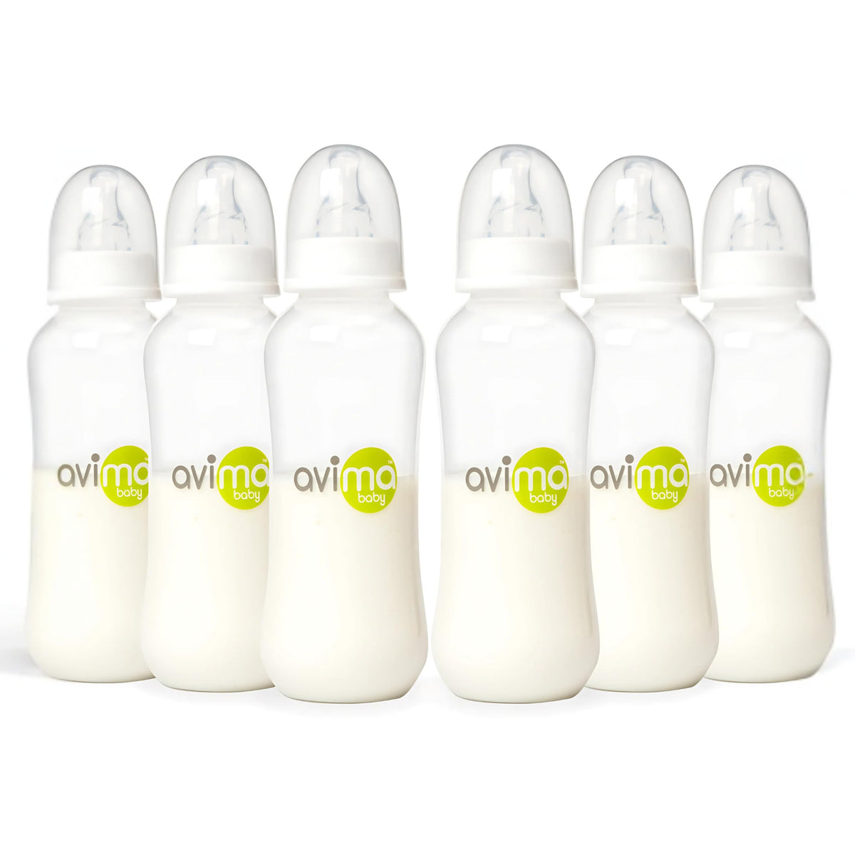 Avima 4 oz Anti Colic Baby Bottles w Slow Flow Nipples. 0-3M (Set of 6)
