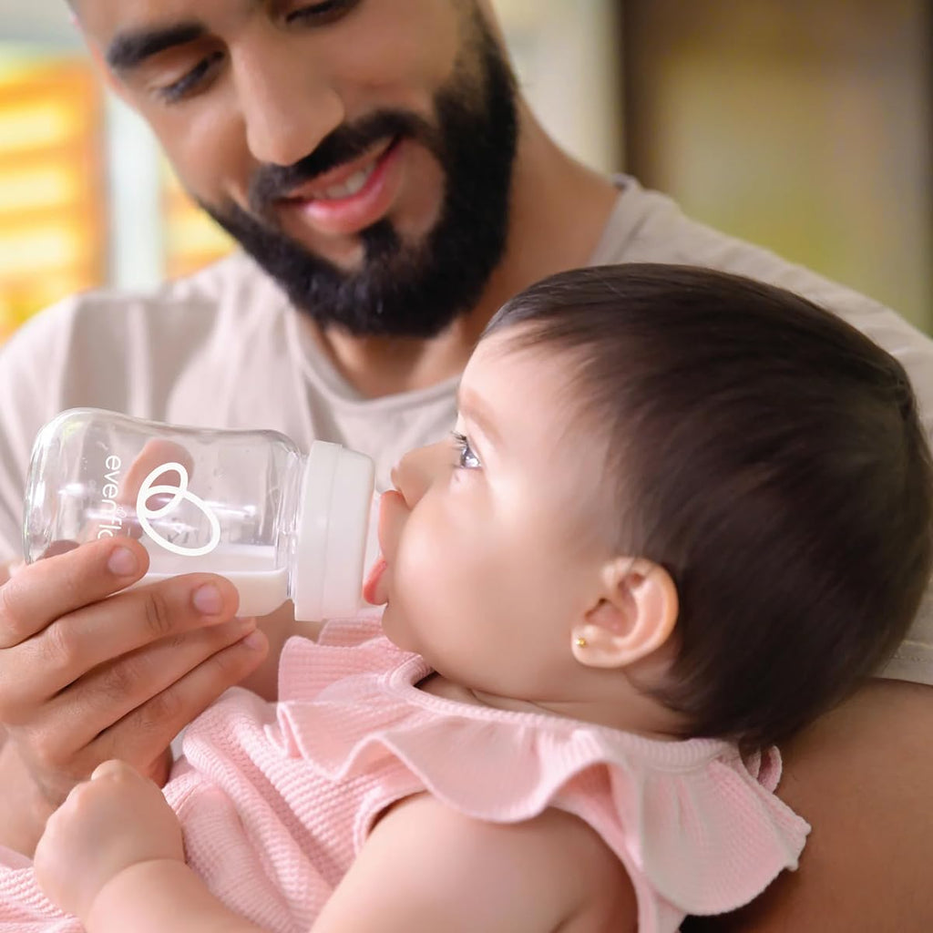 Evenflo Balance+ Glass Wide Neck Baby Bottles, Clear, 6 fl oz, 6 Pack
