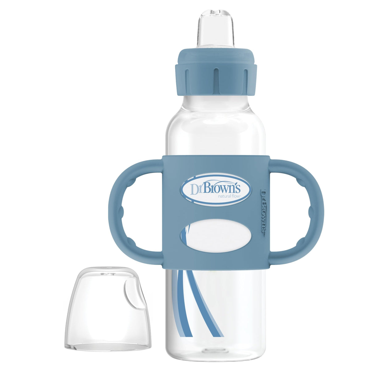 Dr. Brown's Narrow Sippy Spout Bottle with Handles, Pink & Ecru, 2-Pack