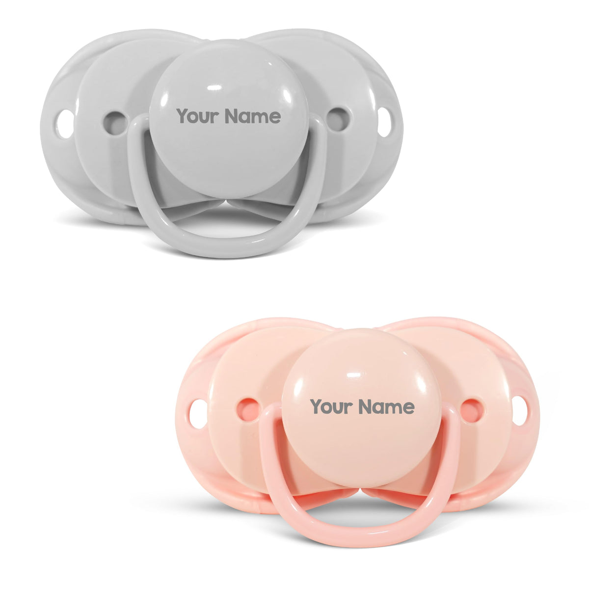 RaZbaby Keep-It-Kleen Baby Pacifier 2-Pack Closes When Dropped - BPA-Free Silicone Orthodontic Nipple, Ideal for Travel, Nipple Stays Clean, 0-36 Months - Grey/Blue