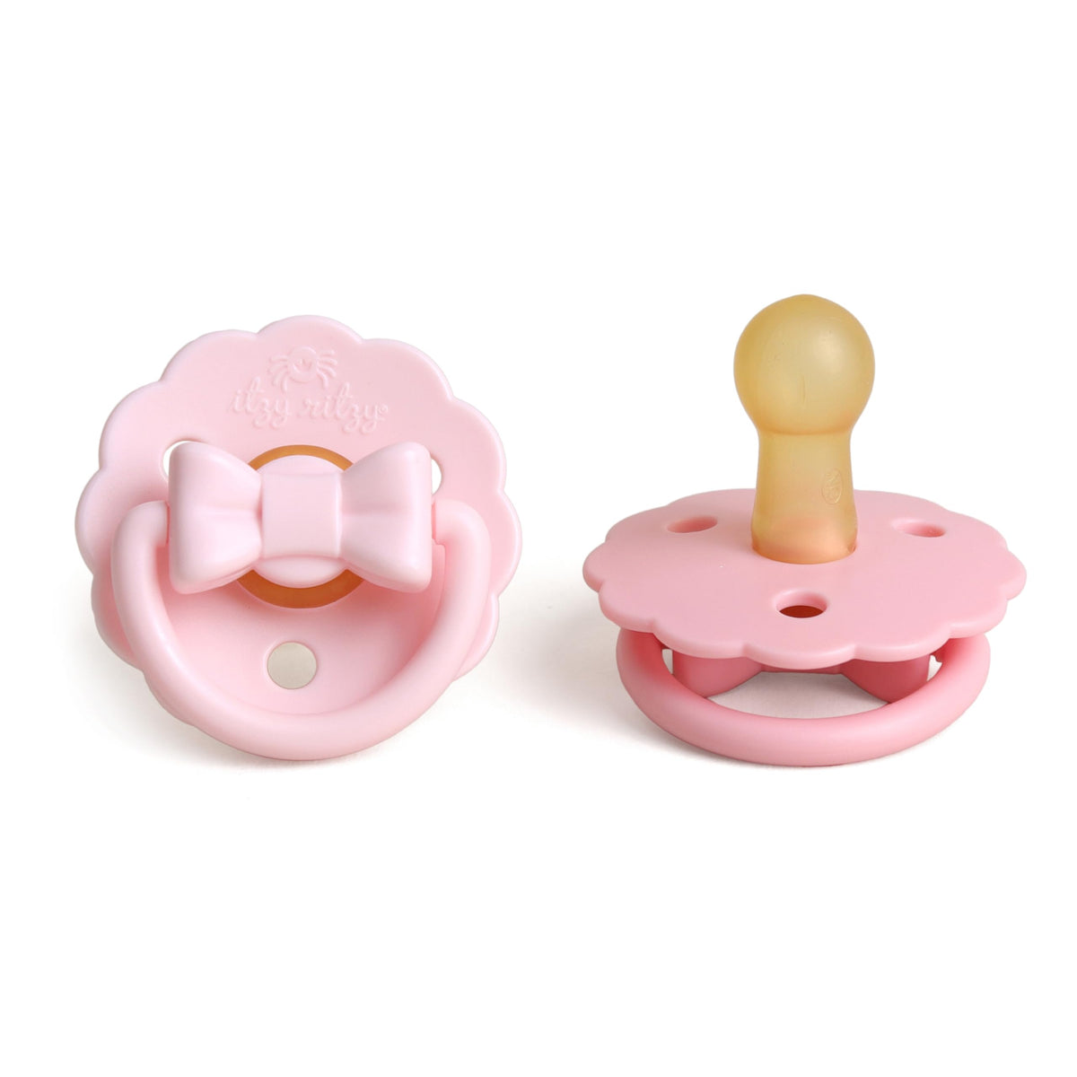 Itzy Ritzy Natural Rubber Pacifiers for 0–6 Mos, Set of 2 (Coconut/Toast)