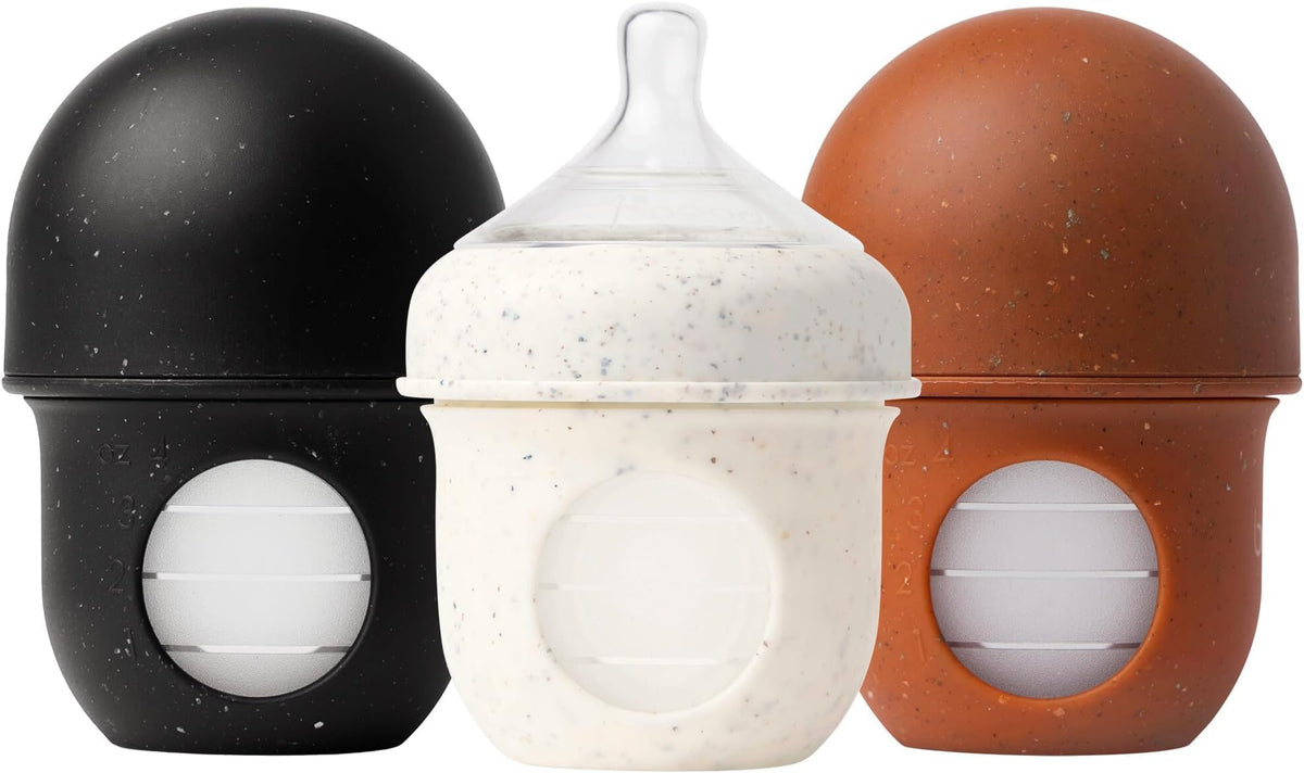 Boon Nursh Silicone Baby Bottles - Speckle - 4 Oz - 3 Count