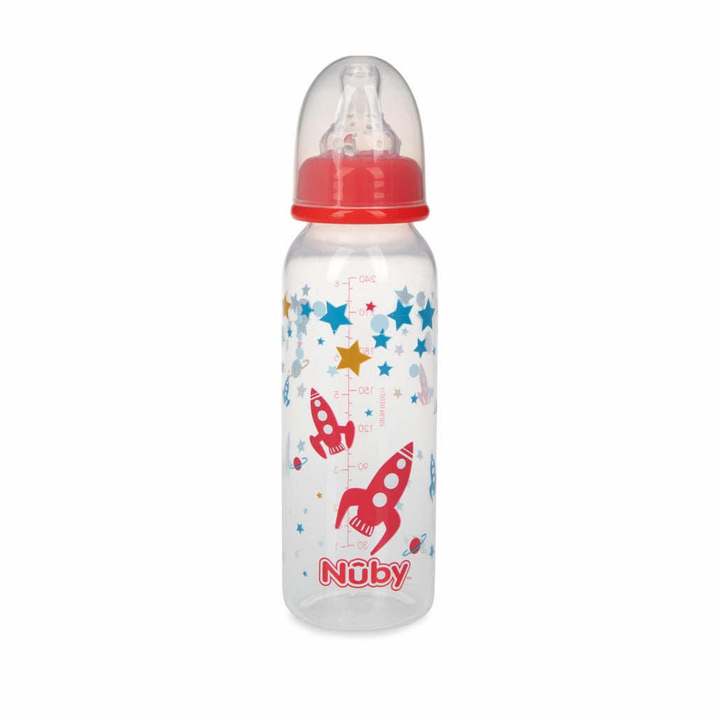 Nuby Printed Non-Drip 8 oz Bottle - 3 Pack