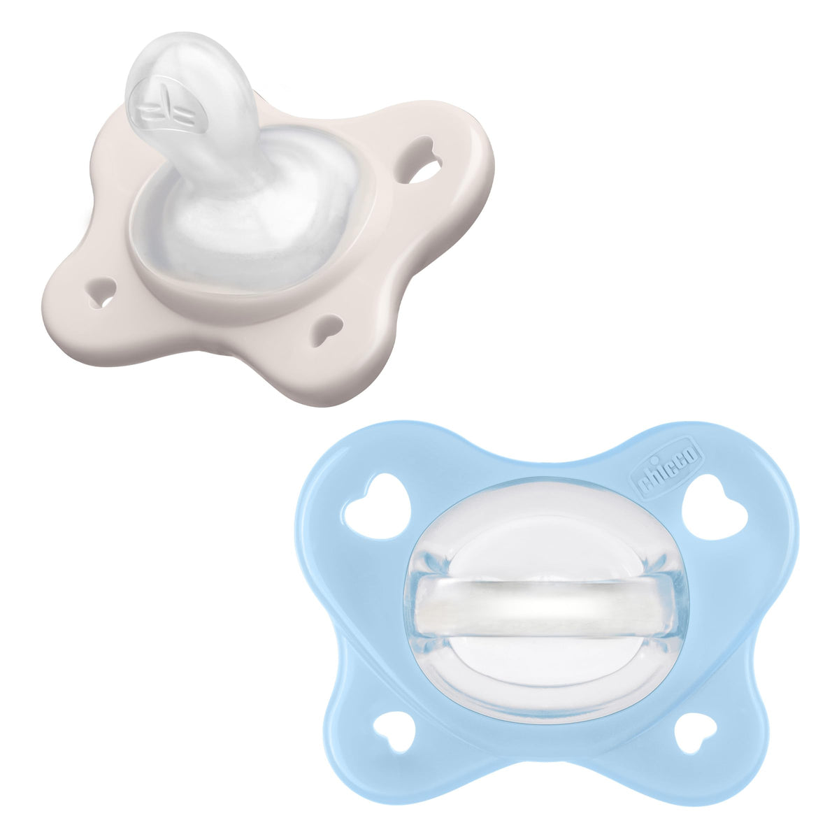 Chicco Dual Soft Orthodontic Pacifier One-Piece Silicone, 6-16m, 2-Pack