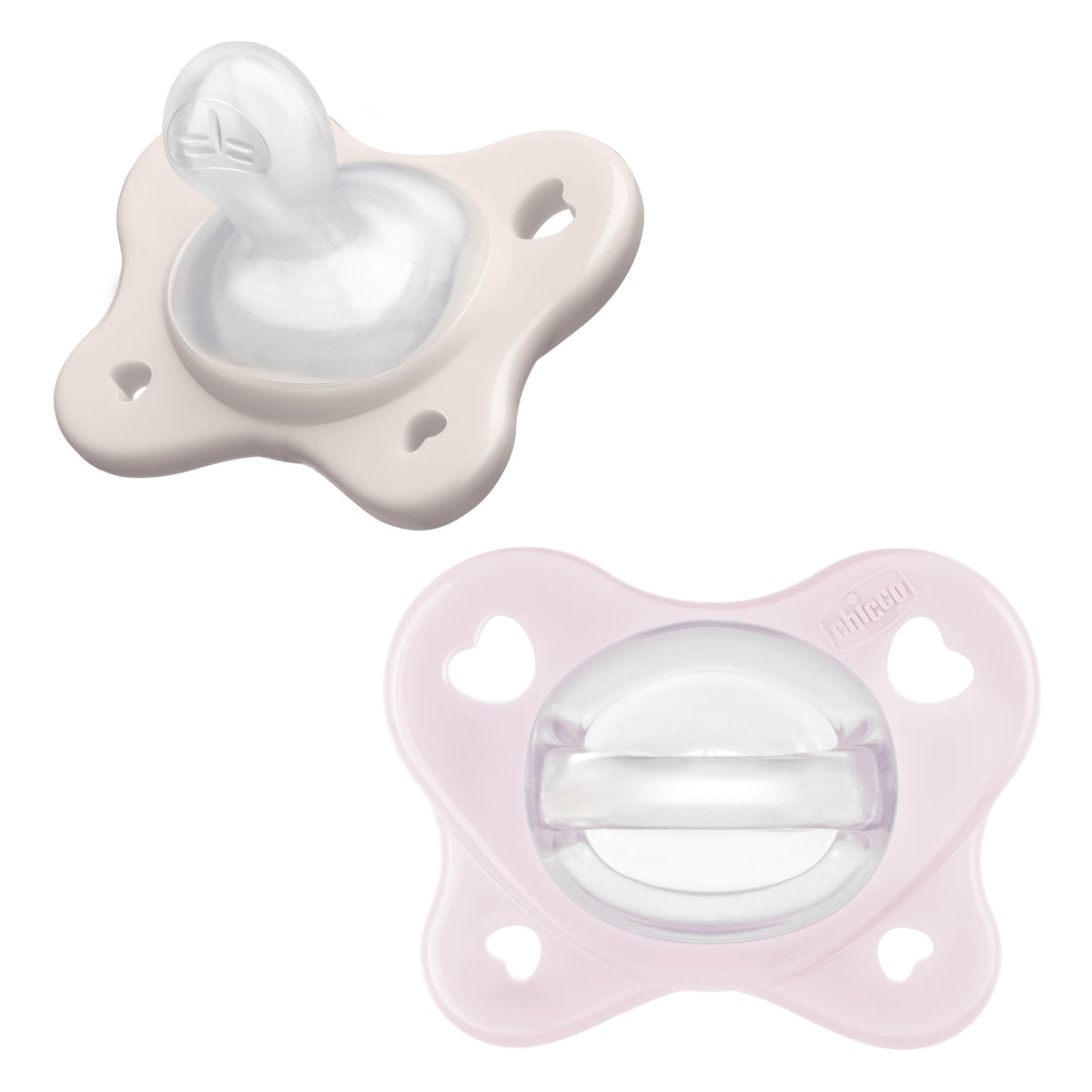 Chicco Dual Soft Orthodontic Pacifier One-Piece Silicone, 6-16m, 2-Pack