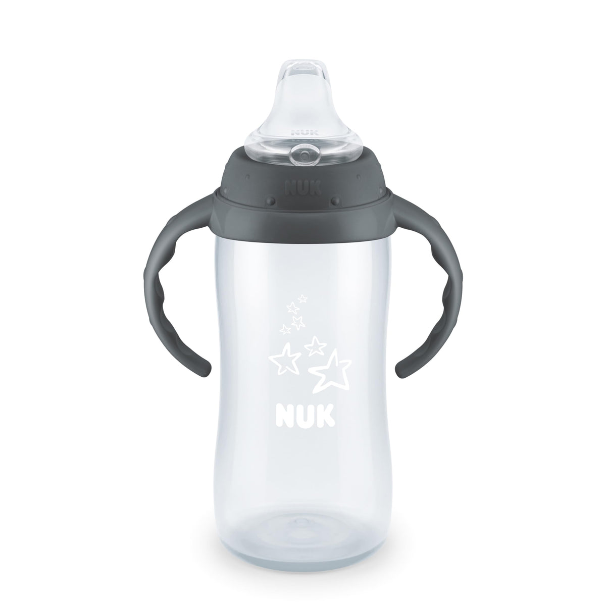 NUK First Choice Large Learner Cup 2.0, 10 oz. Sippy Cup with Handles, Spill Proof, Leak Proof Soft Straw Cup, 2-Pack