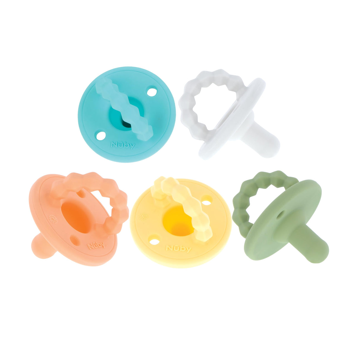Nuby Silicone Softees Pacifier & Teether - 5 Pack