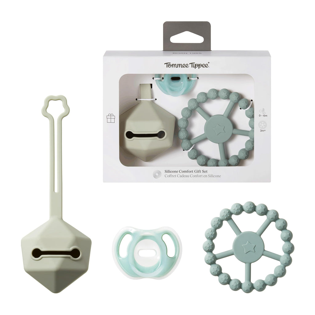 Tommee Tippee Ultra-Light Silicone Pacifier, 0-6 Months Blue & Green