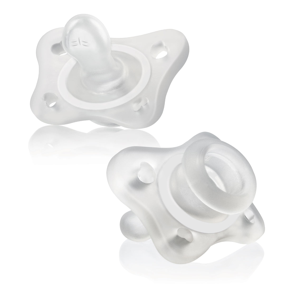 Chicco Dual Soft Orthodontic Pacifier One-Piece Silicone, 6-16m, 2-Pack