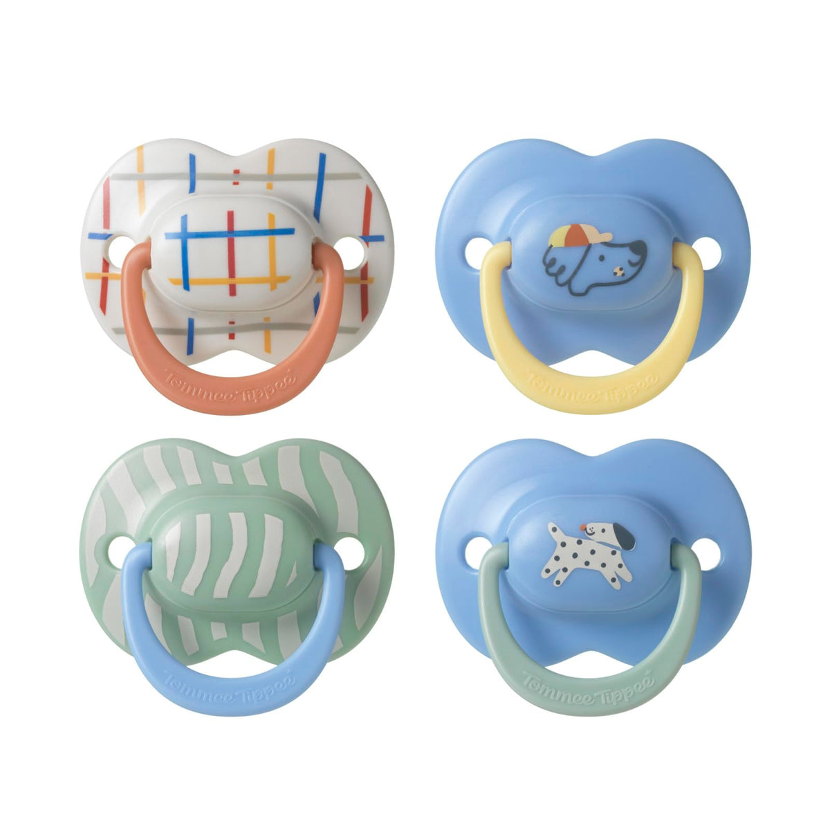 Tommee Tippee Anytime Matte Pacifiers, 6-18 Months, Blue, Green, Brown, 6