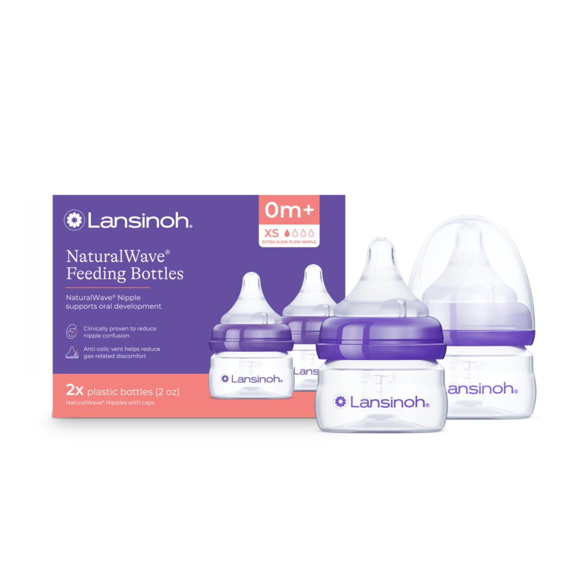 Lansinoh Anti-Colic Baby Bottles, 5 Ounces, 4 Count