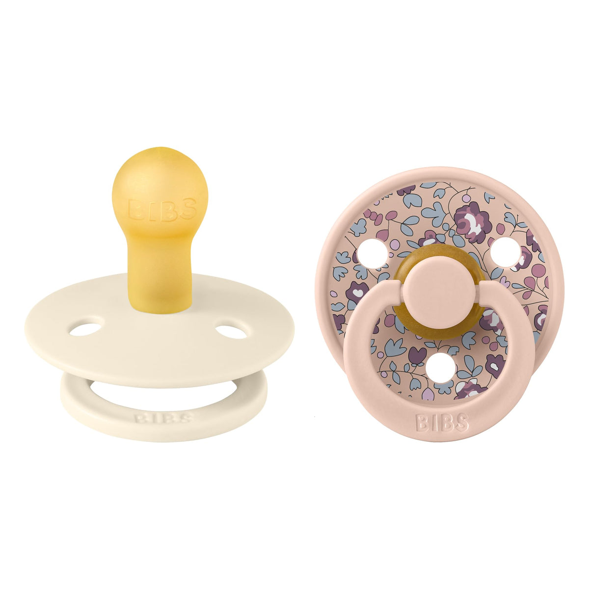 BIBS x Liberty Colour Pacifier, 0-6 Months, 2-Pack, Round, Capel Dusty Blue