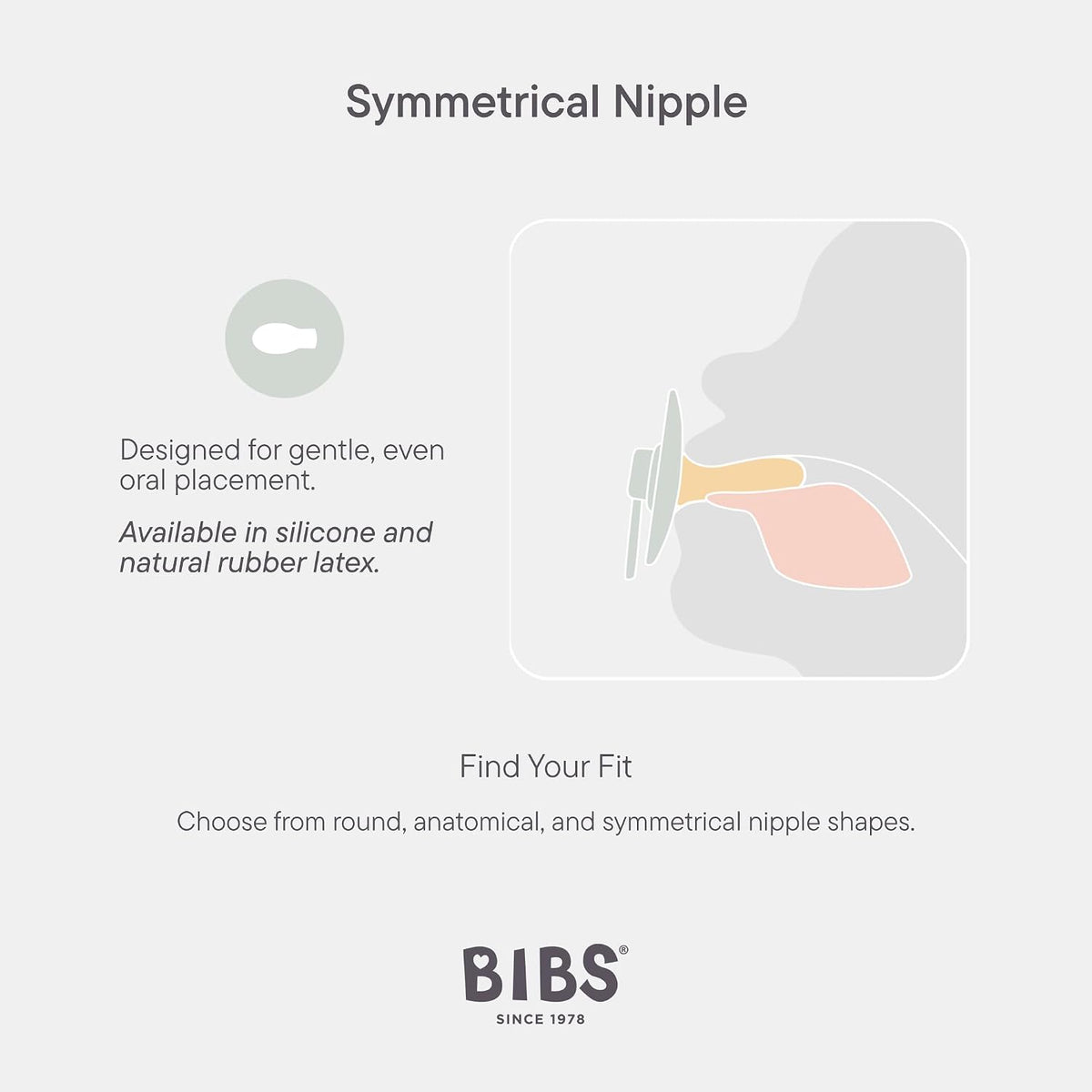 BIBS Pacifiers 0-6 Months | 2-Pack Soothers | Symmetrical Nipple | BPA-Free Natural Rubber | Made in Denmark | Blush Glow/Vanilla Glow Colour Pacifier