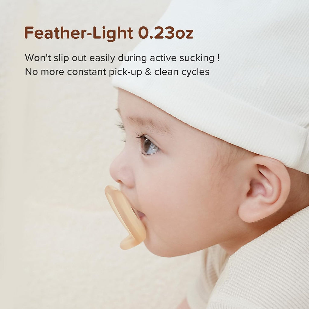 Thyseed Baby Pacifier, Ultra-Light One-Piece, BPA-Free, Classic 0-6 Months