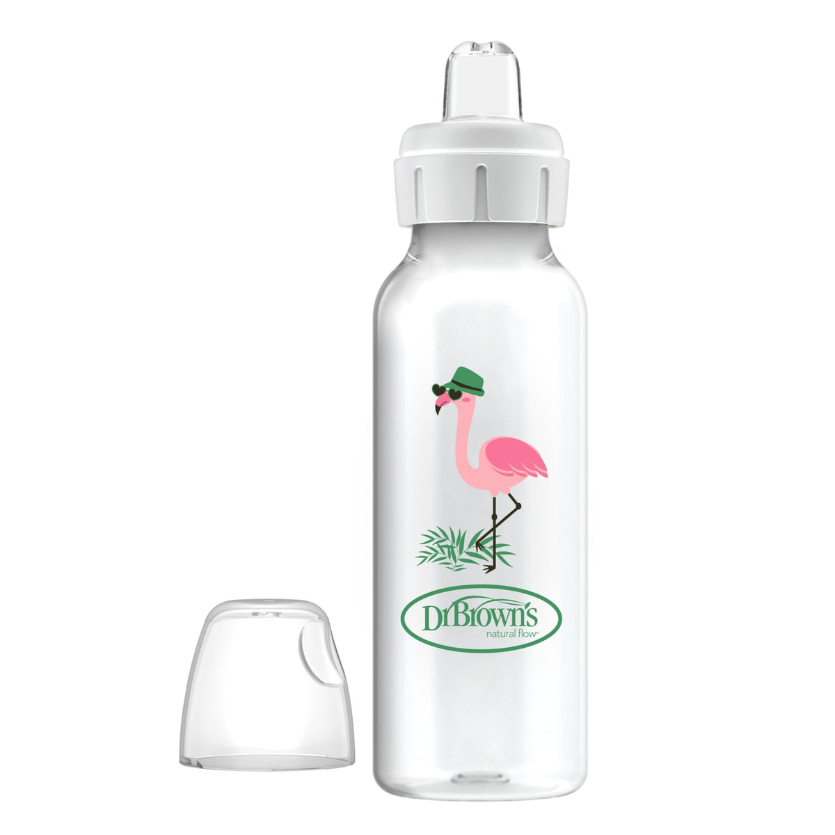 Dr. Brown's Narrow Sippy Spout Bottle, Fox & Lion, 8 oz, 2-Pack