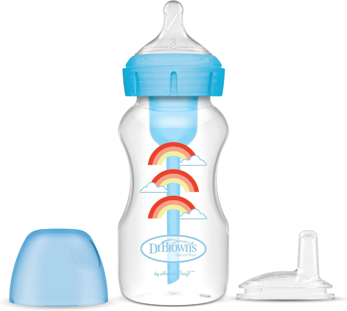 Dr. Brown's Wide-Neck Sippy Bottle Starter Kit, Pink, 6m+, 2-Pack