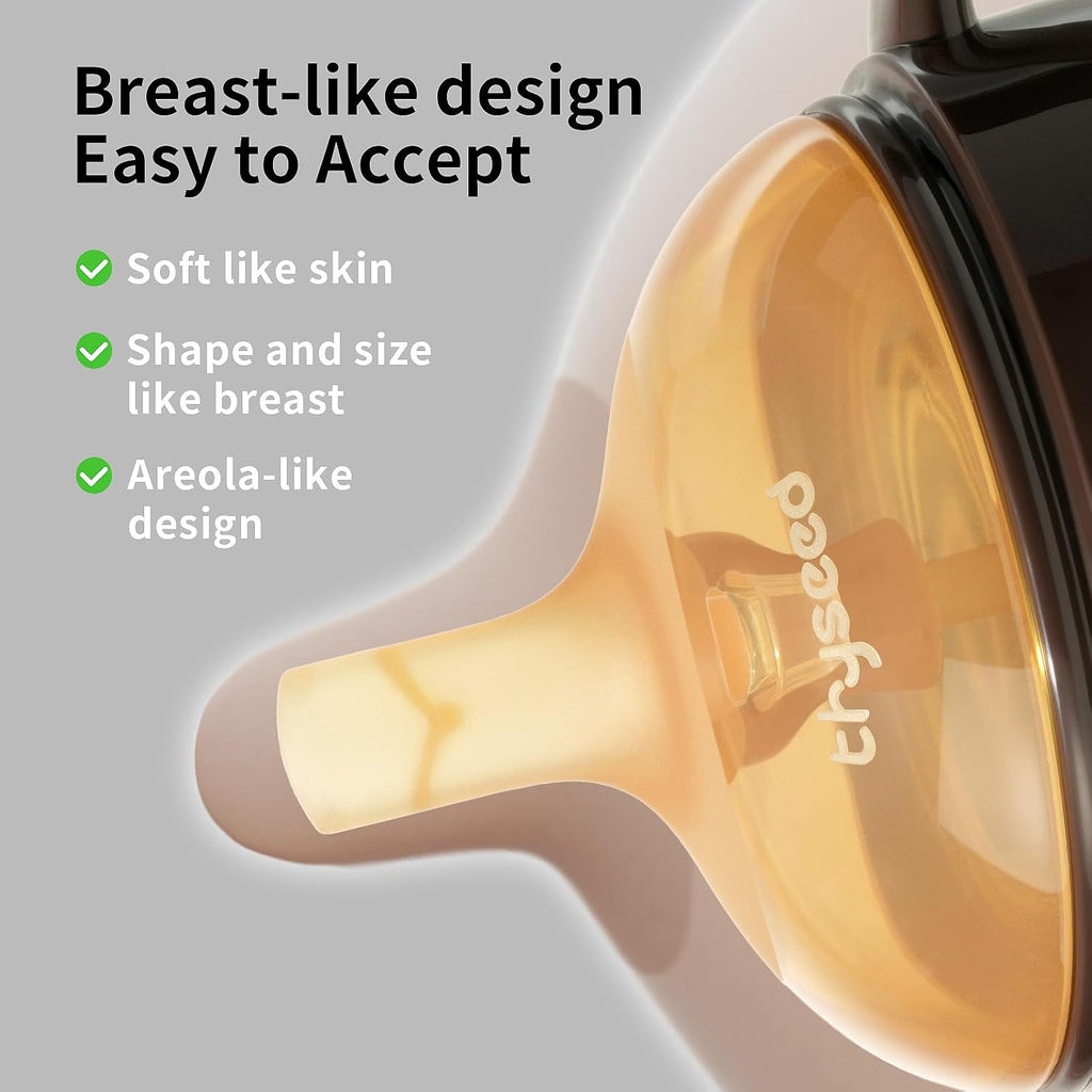 Thyseed PPSU Weighted Straw Cup with Handles Toddlers Transition Bottles to Sippy Cups No Spill Learner Milk Water Baby Bottle Soft Silicone Spout Dishwasher Safe BPA Free 6+ Months 10oz/300mL