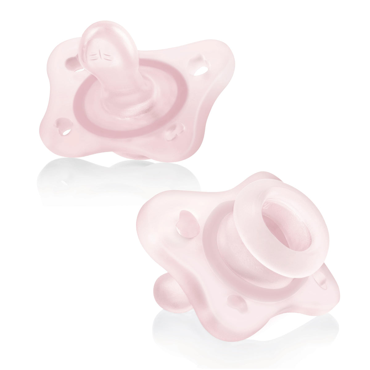 Chicco Dual Soft Orthodontic Pacifier One-Piece Silicone, 6-16m, 2-Pack