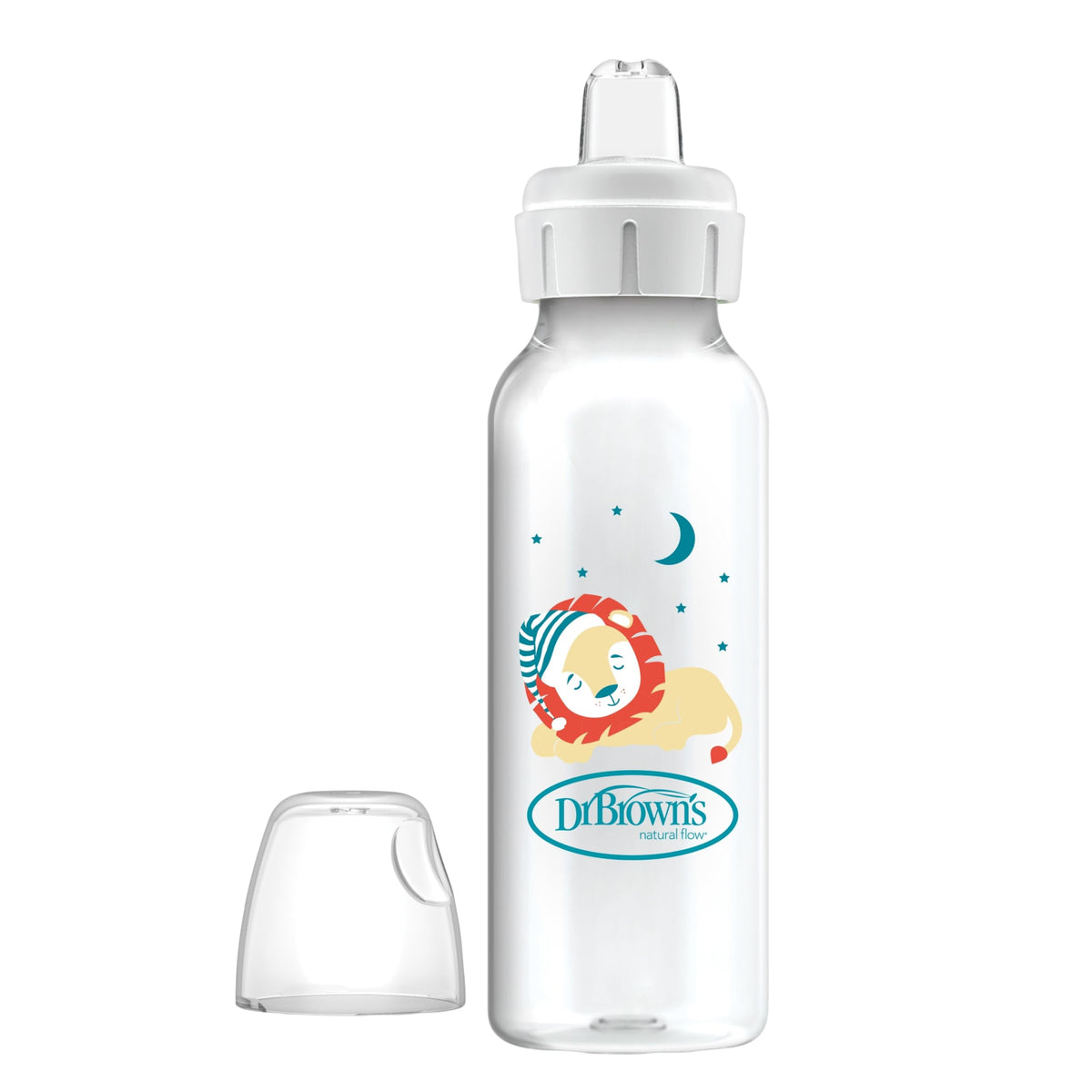 Dr. Brown's Narrow Sippy Spout Bottle, Fox & Lion, 8 oz, 2-Pack