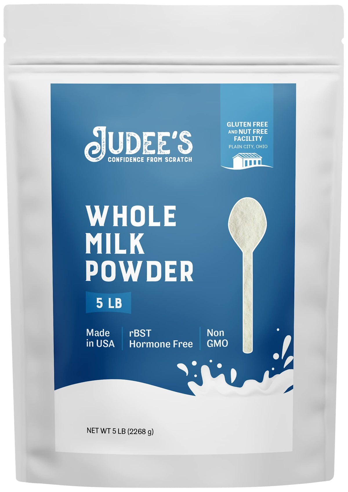 Judee's Gluten Free Whole Milk Powder - Versatile Powdered Milk for Baking - Shelf Stable Dry Mix for Long-Term Storage - 40 oz, Pack of 1