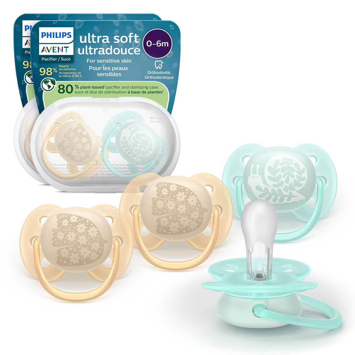 Philips Avent Ultra Air Nighttime Baby Pacifier, 0-6 Months, BPA-Free