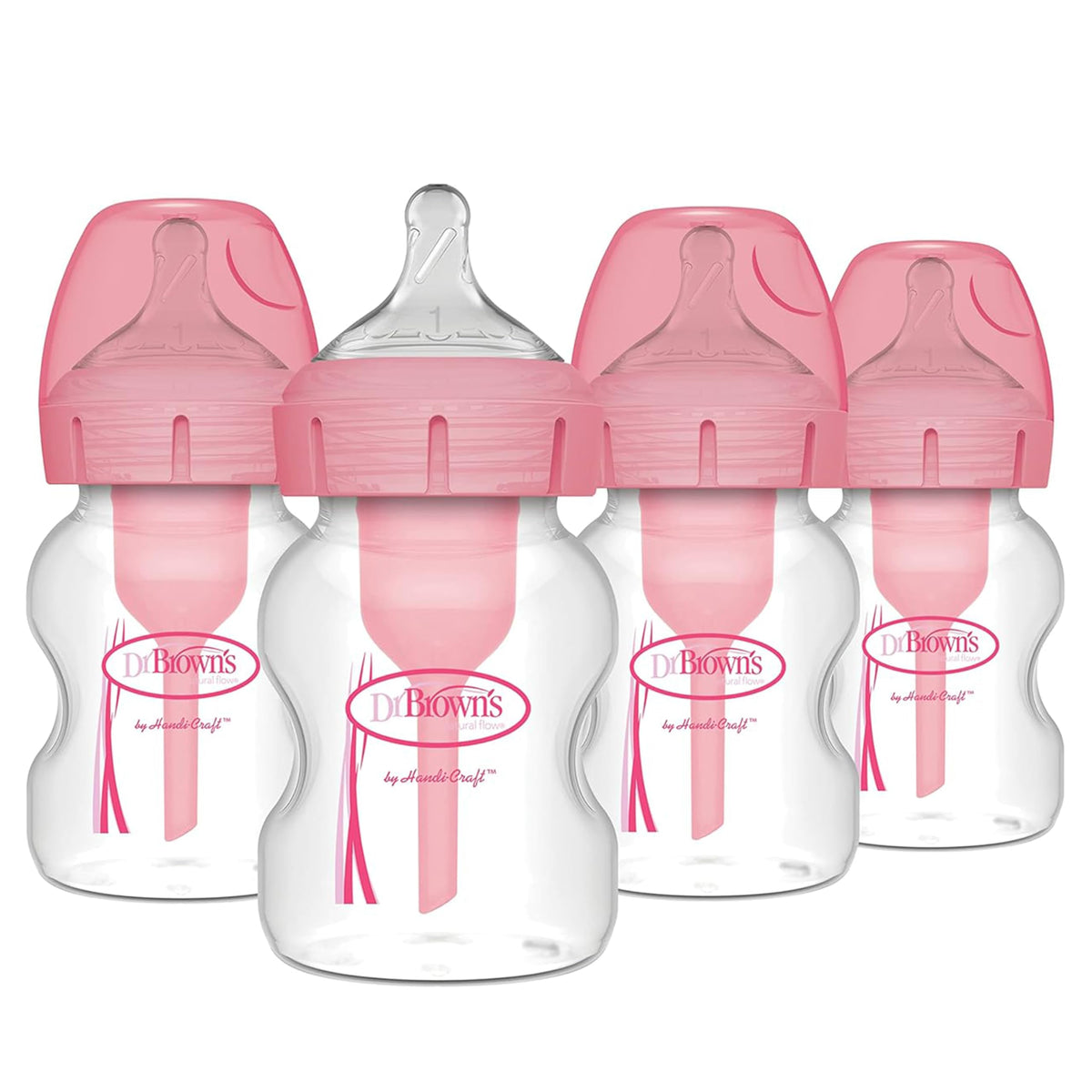 Dr. Brown's Anti-Colic Options+ Wide-Neck Baby Bottles, 9 oz, 4-Pack