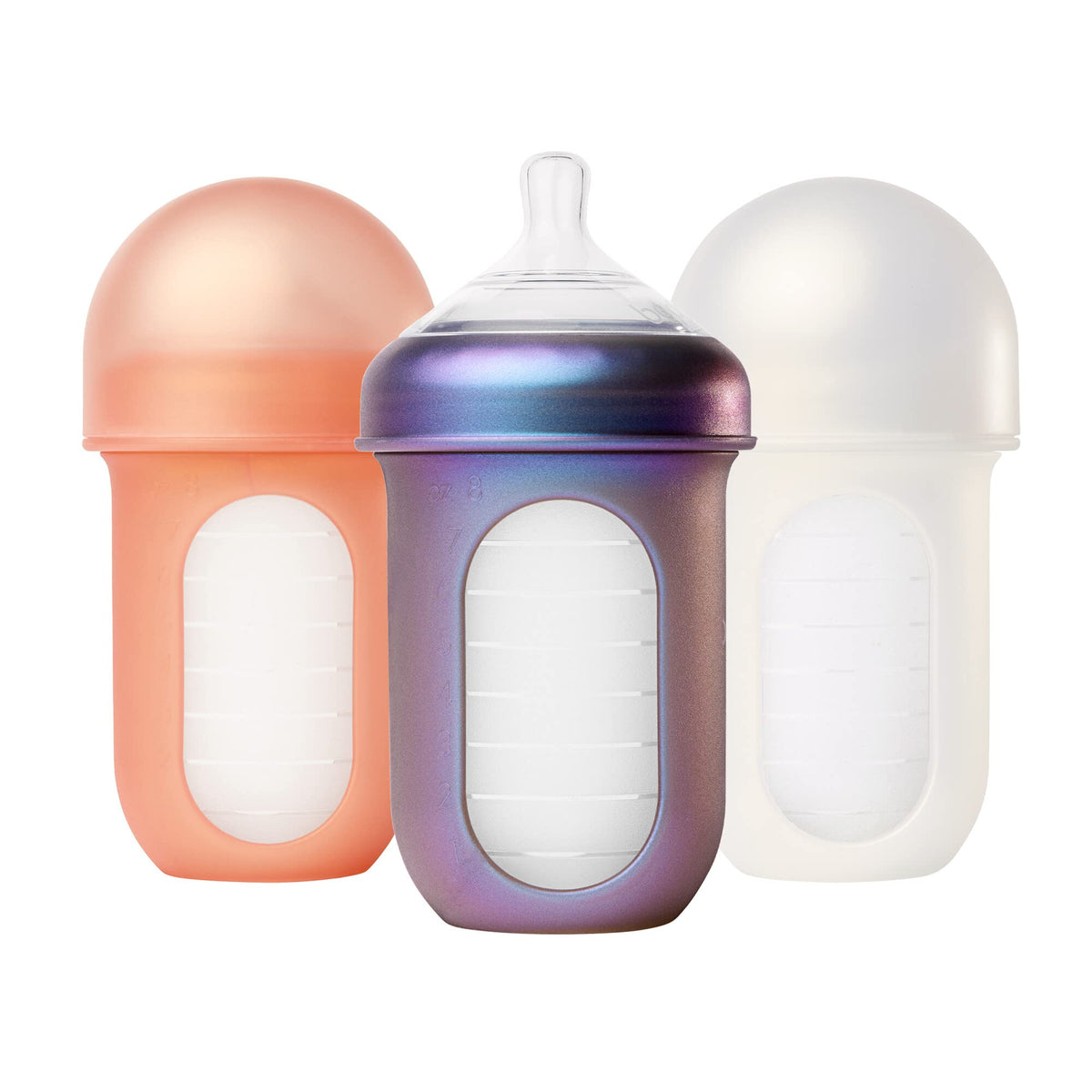 Boon Nursh Silicone Baby Bottles - Speckle Green - 8 Oz - 3 Count