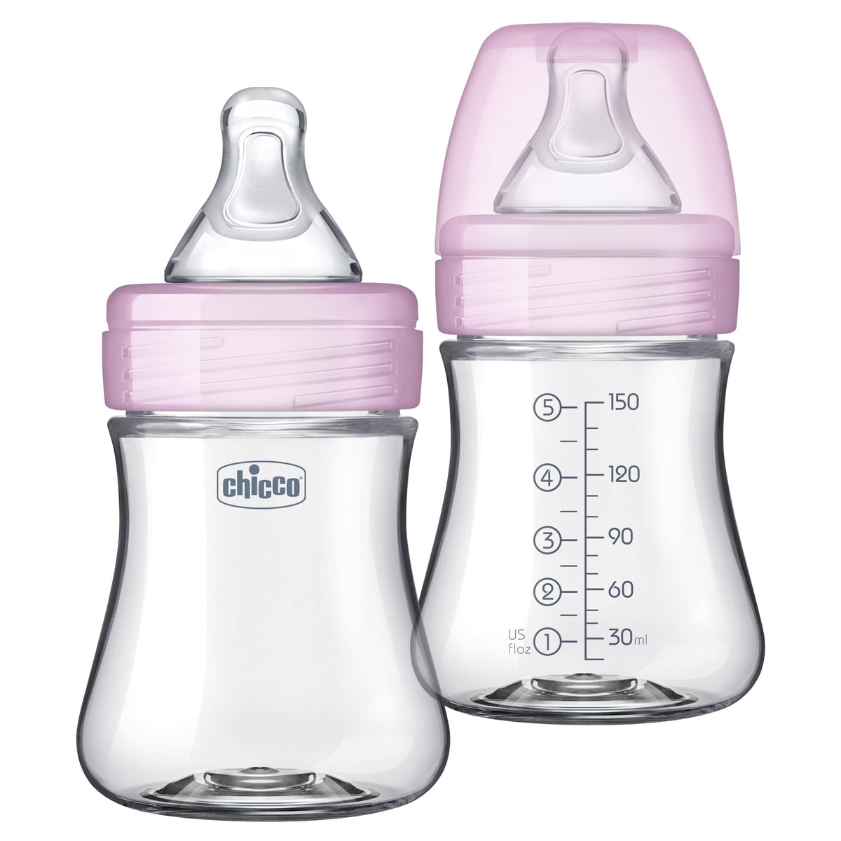 Chicco Duo Hybrid Baby Bottles, Glass Inside, Plastic Outside, 5oz, 2 Pack