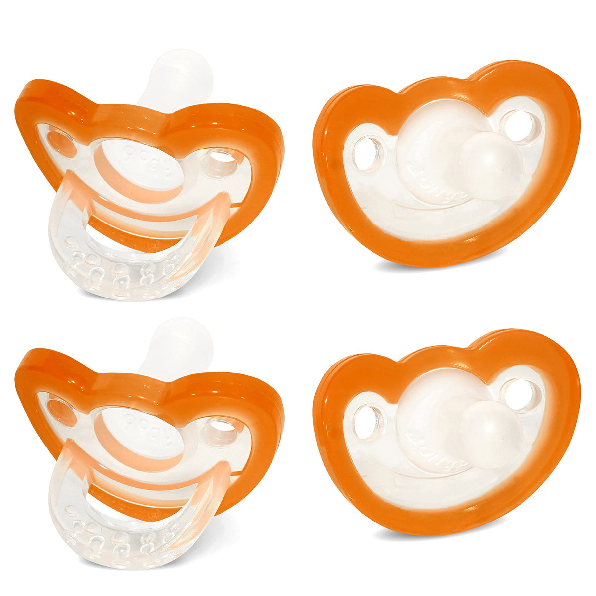 RaZbaby Jollypop Pacifier for Babies 3 Months and Up, USA Made, Natural Shaped Orthodontic Binky, Lovingly Shared in NICUs & Hospitals Worldwide, Medical-Grade 100% BPA-Free, 0-3m (Variety, 4 Count)
