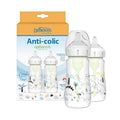 Dr. Brown's Anti-Colic Options+ Wide-Neck Baby Bottles, Dinos, 2-Pack