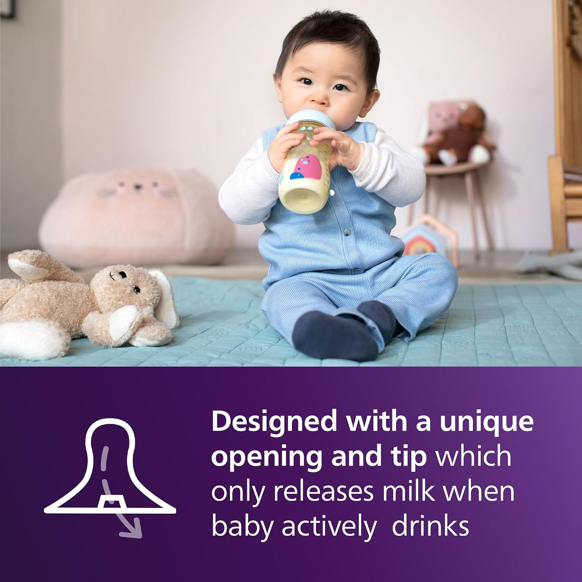 Philips Avent Natural PPSU Baby Bottles, Medium Flow, 9 oz, BPA-Free