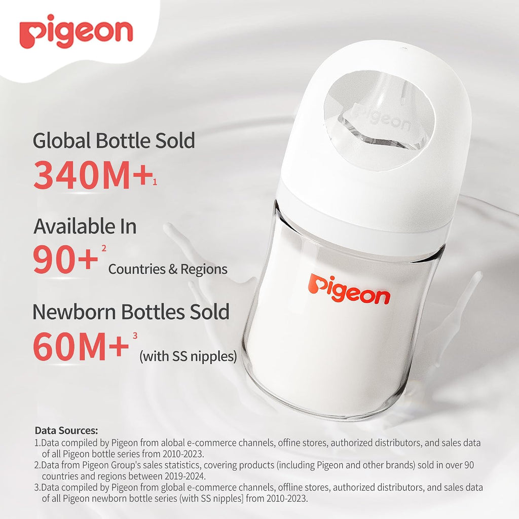 Pigeon PPSU Wide Neck Anti-Colic Nursing Baby Bottle, 8 oz, 2-Pack