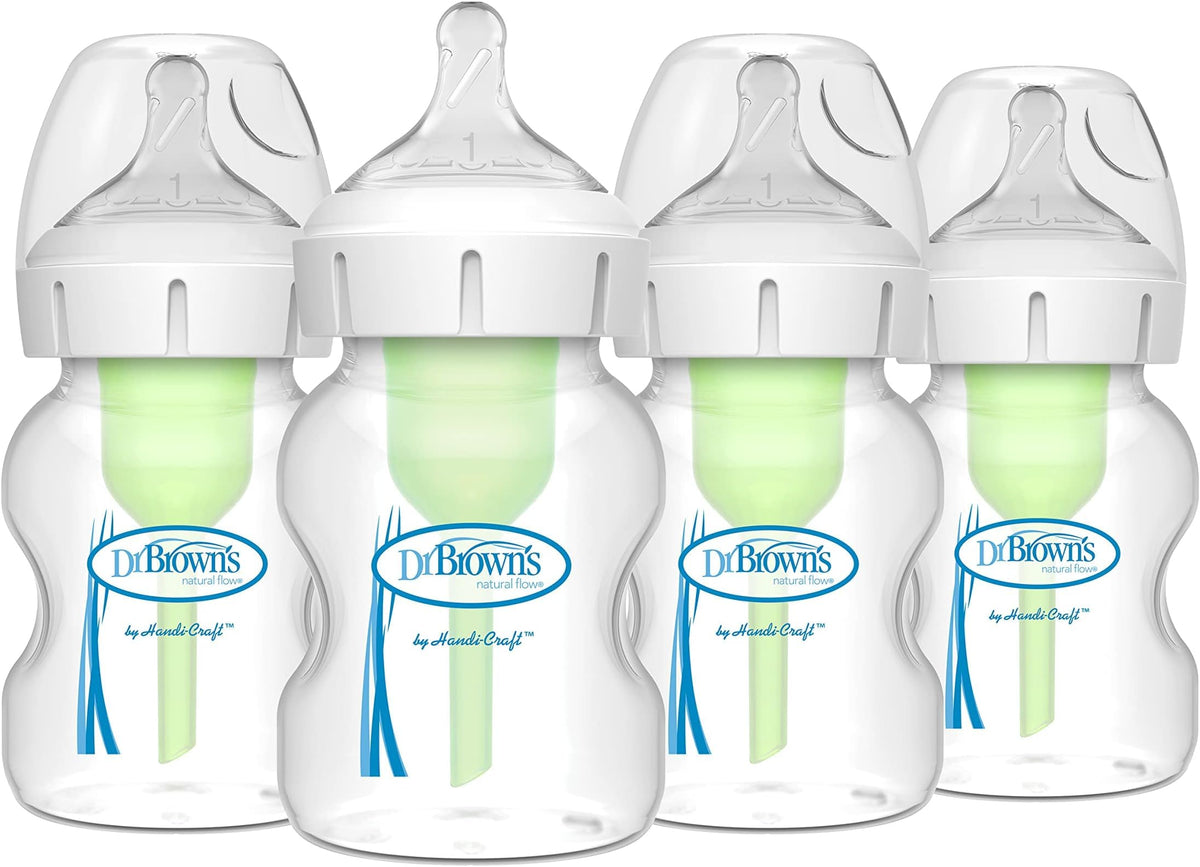 Dr. Brown's Anti-Colic Options+ Wide-Neck Baby Bottles, 9 oz, 4-Pack