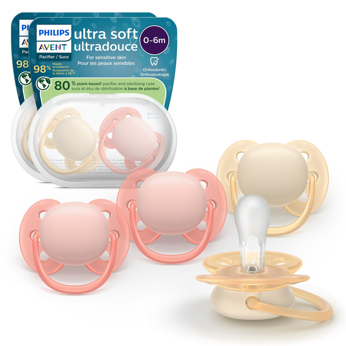 Philips Avent Ultra Air Nighttime Baby Pacifier, 0-6 Months, BPA-Free