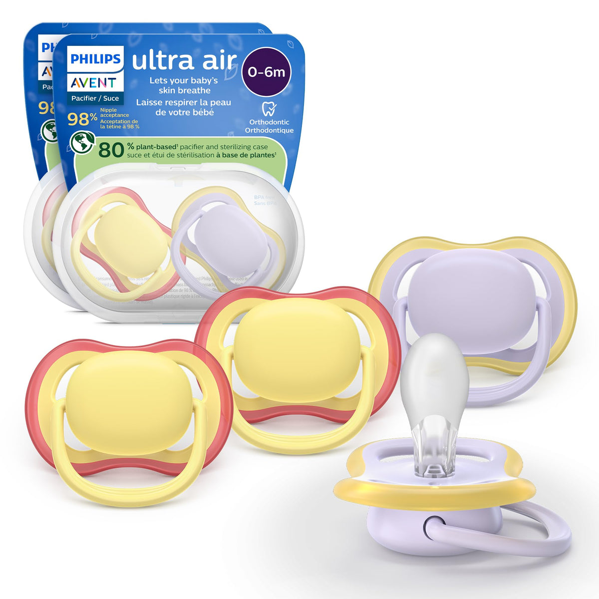 Philips Avent Ultra Air Nighttime Baby Pacifier, 0-6 Months, BPA-Free