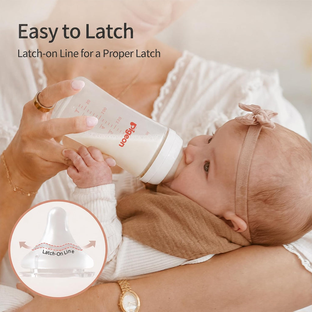 Pigeon PP Wide Neck Anti-Colic Nursing Bottle, 8.1 oz, 4-Pack