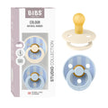 BIBS Colour Pacifier, 6-18 Months, 2-Pack, Round, Block Baby Pink Coral