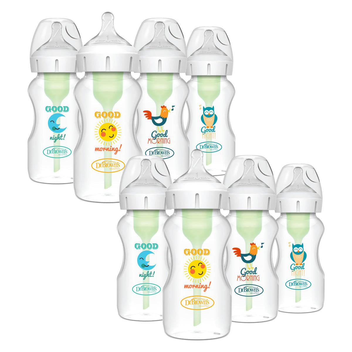 Dr. Brown's Anti-Colic Options+ Wide-Neck Baby Bottles, 9 oz, 4-Pack