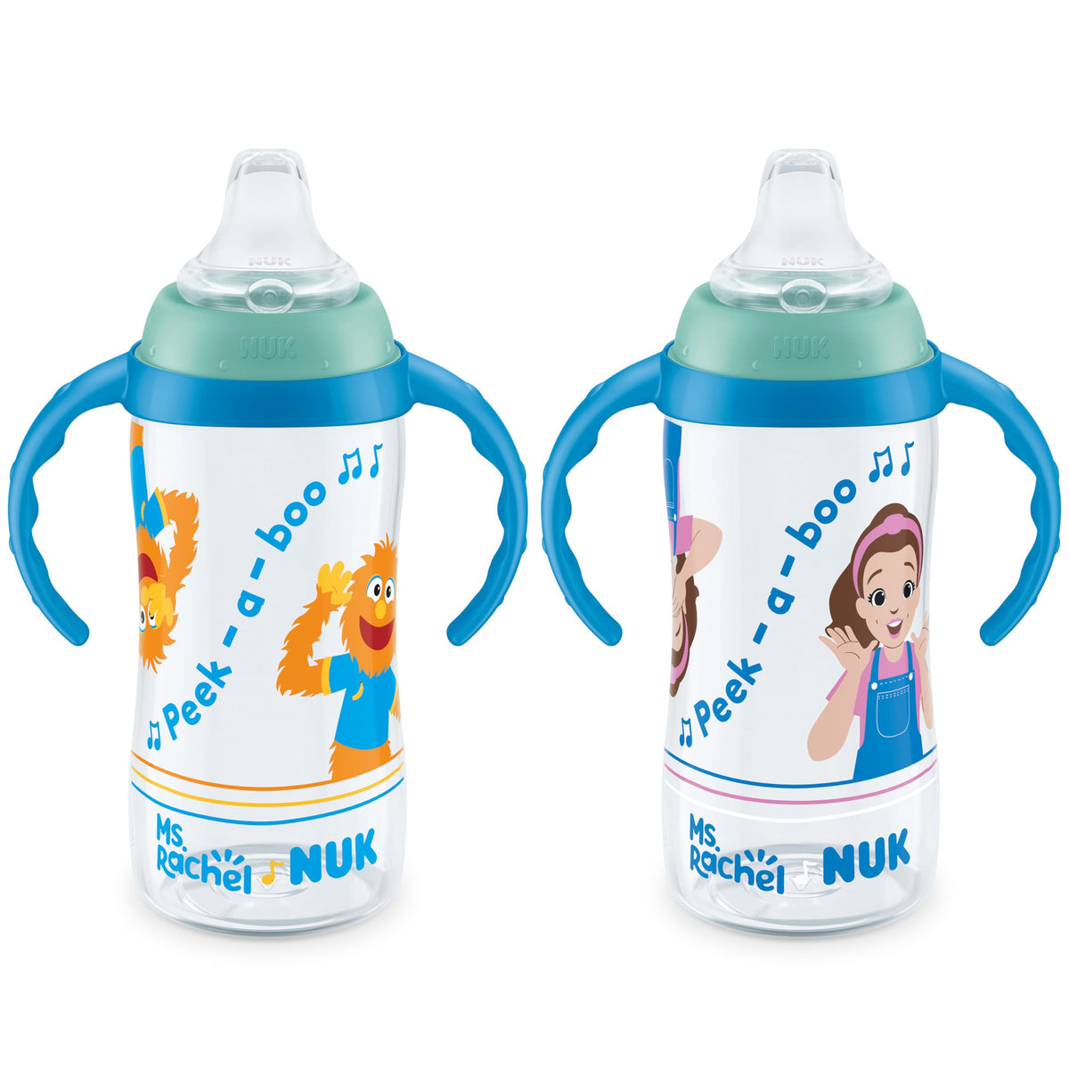 NUK Learner Cup, 10 Oz, Pack of 2, Minnie Mouse – Soft Spout, Easy-Grip Handles, BPA Free, Spill Proof Transition Sippy Cup