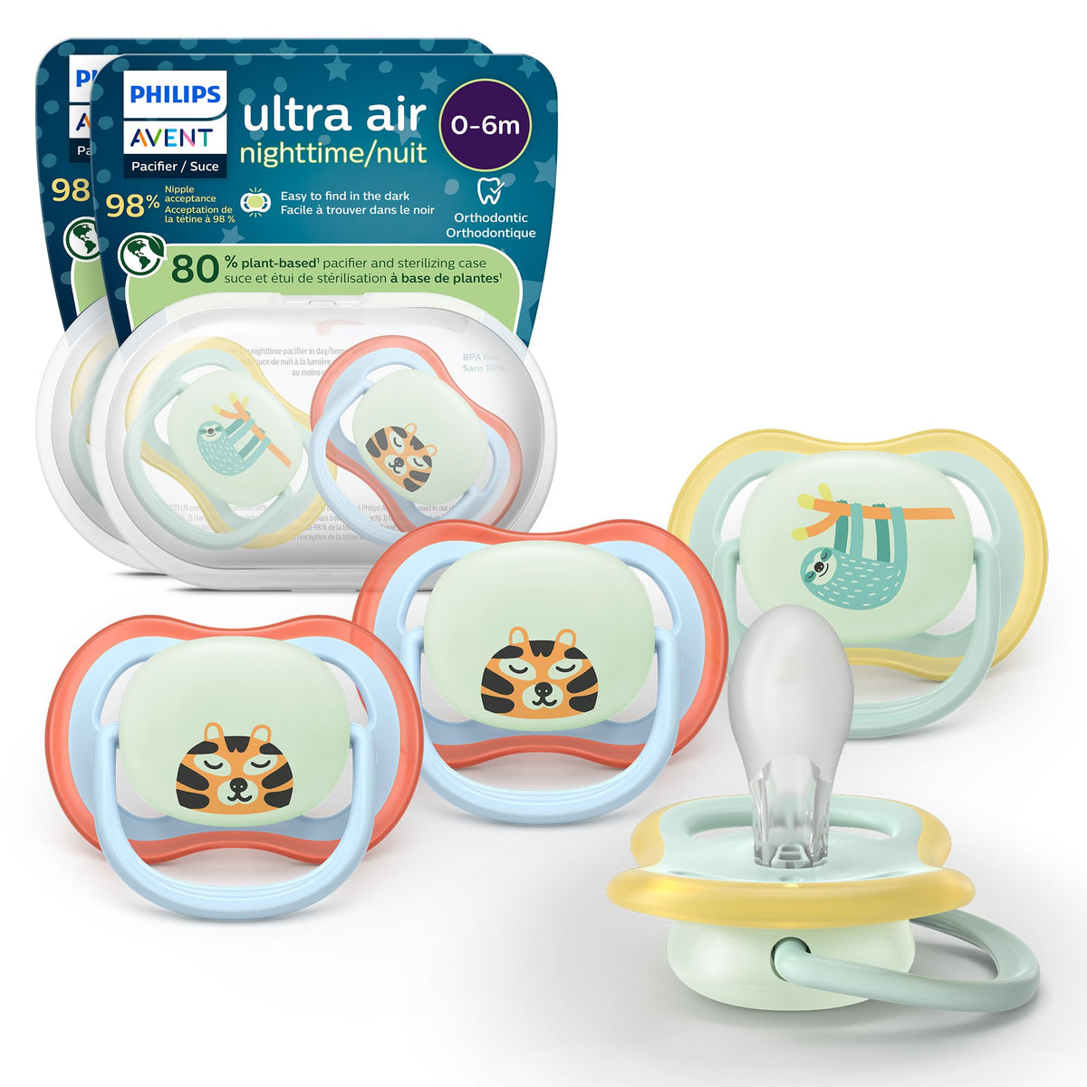Philips Avent Ultra Air Nighttime Baby Pacifier, 0-6 Months, BPA-Free