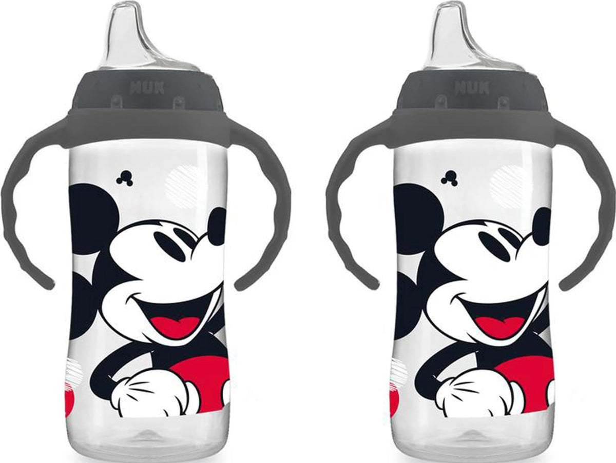 NUK Learner Cup, 10 Oz, Pack of 2, Minnie Mouse – Soft Spout, Easy-Grip Handles, BPA Free, Spill Proof Transition Sippy Cup